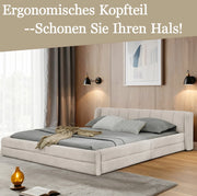Letto 160x200 cm con testiera ergonomica; beige