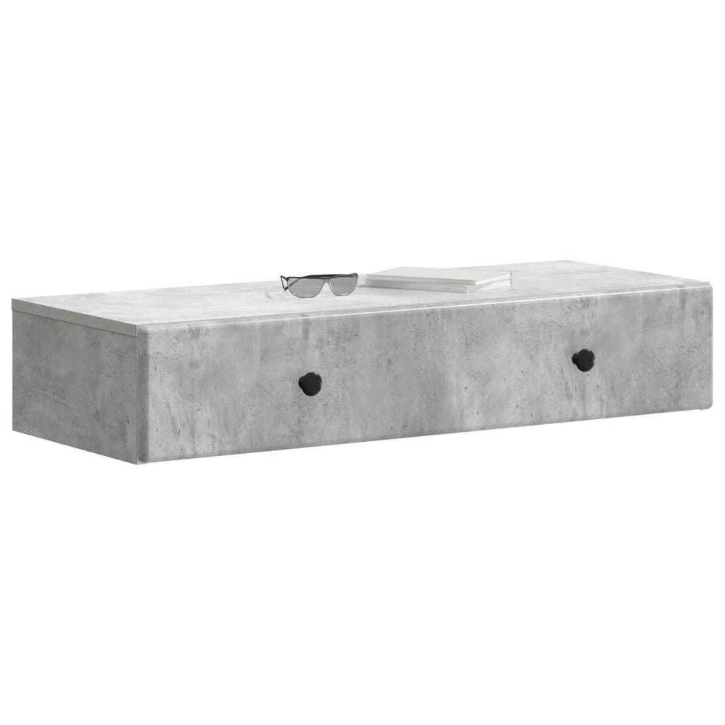 Tavolino da Parete Laterale Grigio Cemento 87,5 x 34,5 x 17 cm 899178