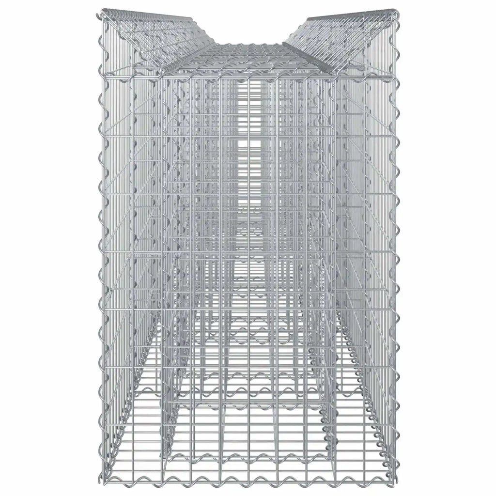 Letto rialzato in gabbione 2 pz Argento CFW3720678