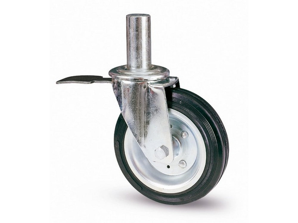 ruota girevole per ponteggi+freno art.80bisbi mm.200-perno mm.40x190 cod:ferx.vit44712