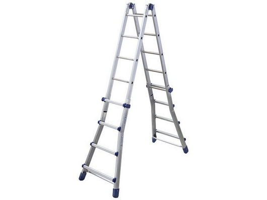 scala telescopica in alluminio brikoblu gradini n¦4+4 h max cm. 400 cod:ferx.vit51414