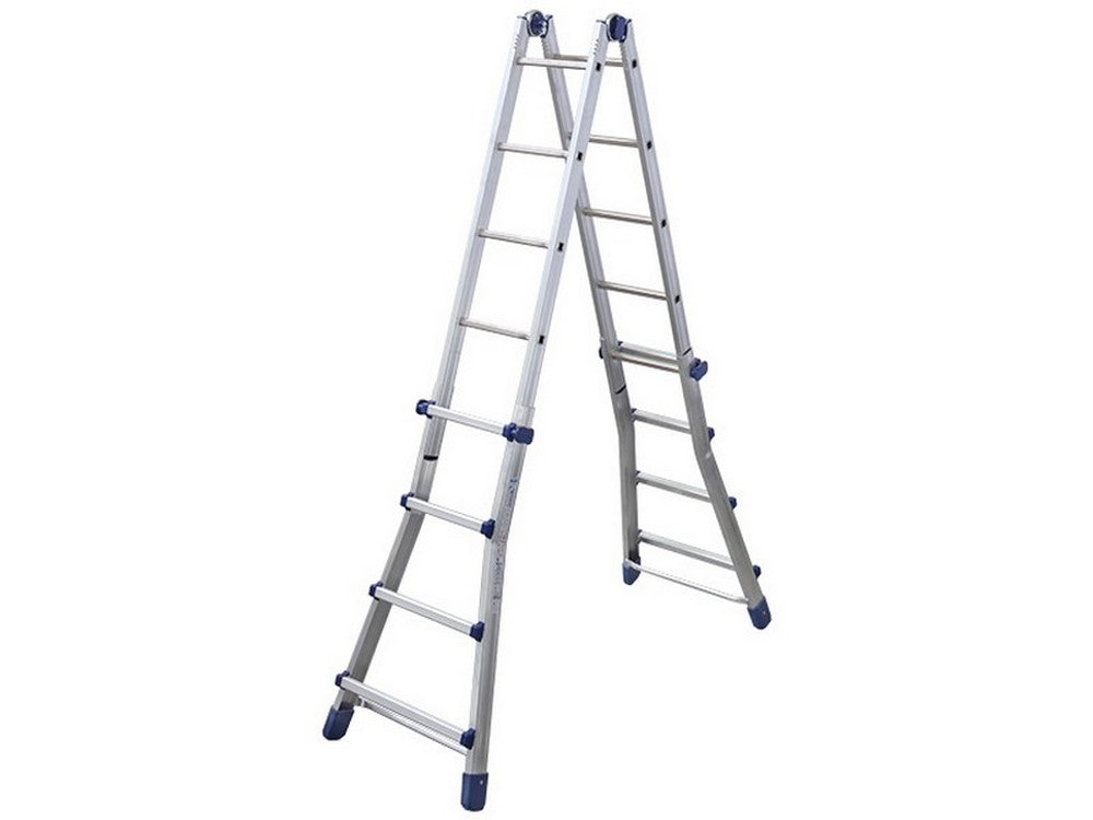 scala telescopica in alluminio brikoblu gradini n¦5+5 h max cm. 512 cod:ferx.vit51416