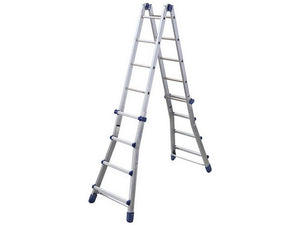 scala telescopica in alluminio brikoblu gradini n¦5+5 h max cm. 512 cod:ferx.vit51416