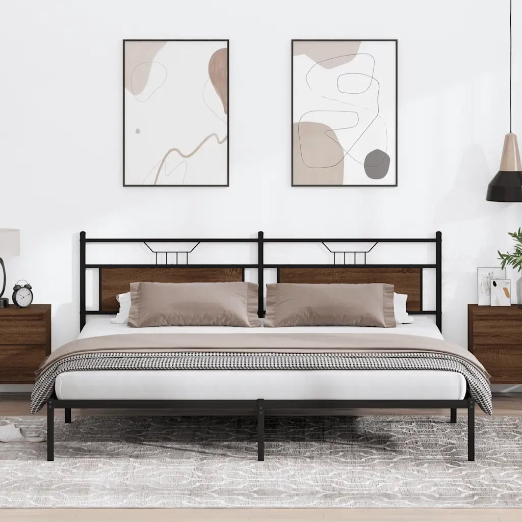 Giroletto senza Materasso Rovere Marrone 193x203 cm Truciolato