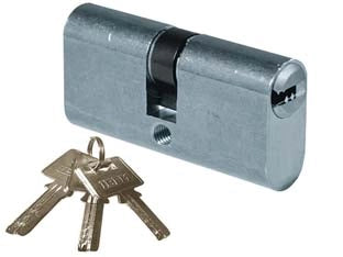 CILINDRO INFILARE OVALE OTTONE CROMO SATINATO 2402- - mm.54 centrato (27+27) - KA - 1 pezzi IBFM