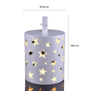MAURY'S BASE SUPPORTO ALBERO DI NATALE IN METALLO BIANCO CON STELLE E LED DIMENSOINI 30X30X48H CM