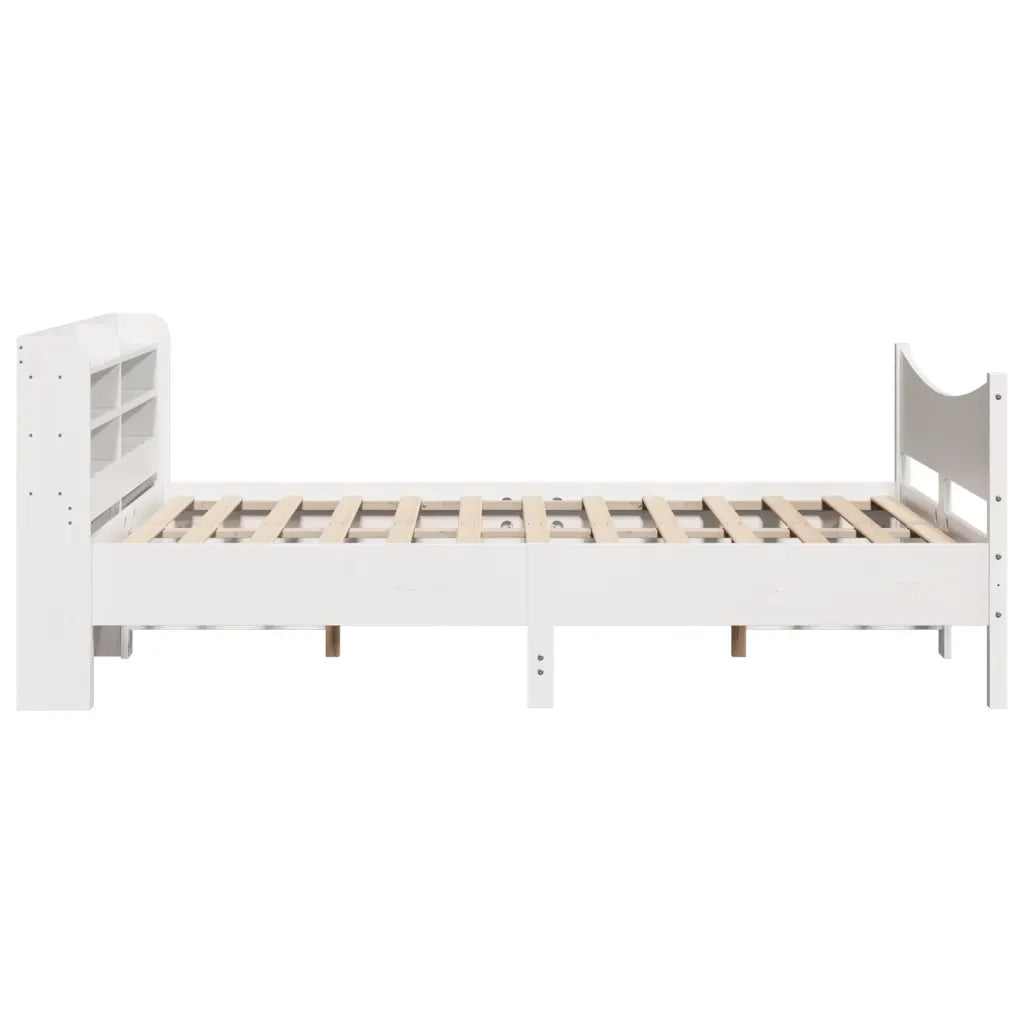 vidaXL Giroletto con Testiera Bianco 140x190 cm in Legno Massello Pino