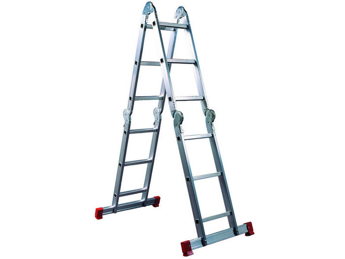 scala in alluminio multiposizioni hobby 6 gradini n¦3x4 h max cm. 371 cod:ferx.vit35210