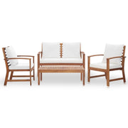 Set Divani da Giardino 4 pz con Cuscini in Massello di Acacia 47283