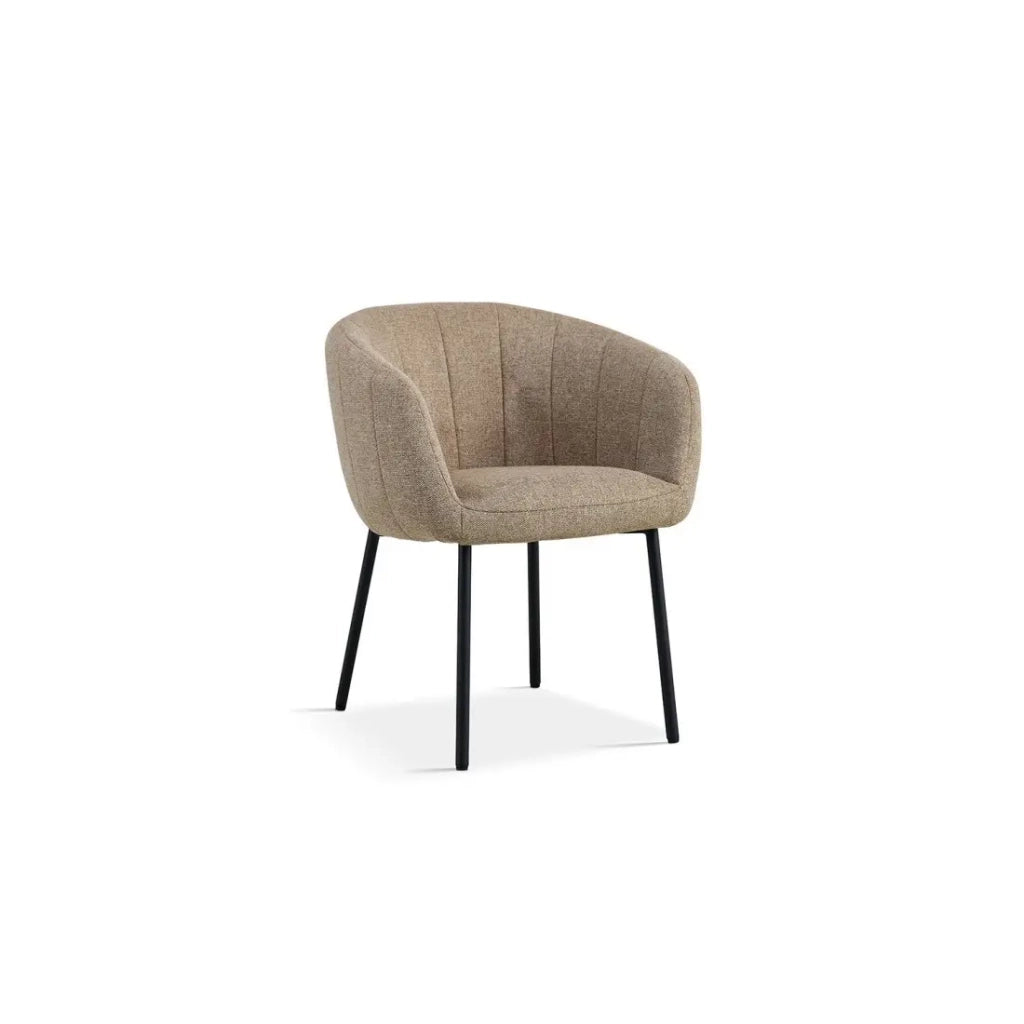 Sedia SEVILLE – Tessuto sabbia – Piedi metallo nero – H79 x L57 x P62 cm