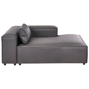 Chaise Lounge moderna lato sinistro con Rivestimento in ecopelle nero stile moderno