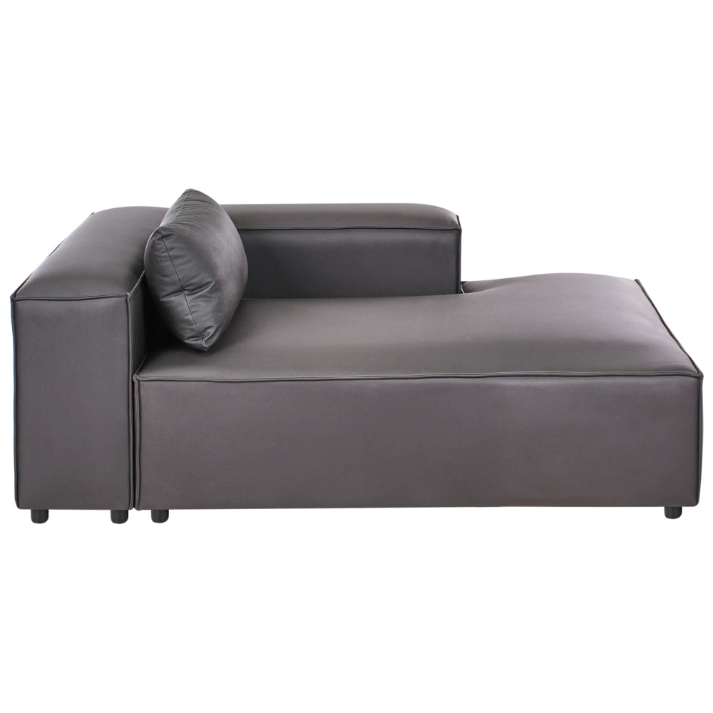 Chaise Lounge moderna lato sinistro con Rivestimento in ecopelle nero stile moderno