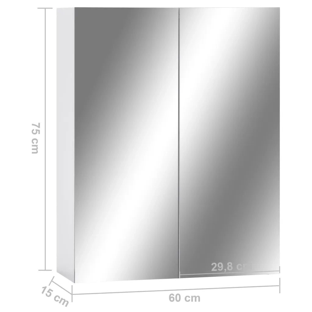 Armadietto a Specchio | Armadio da bagno Bianco 60x15x75 cm in MDF