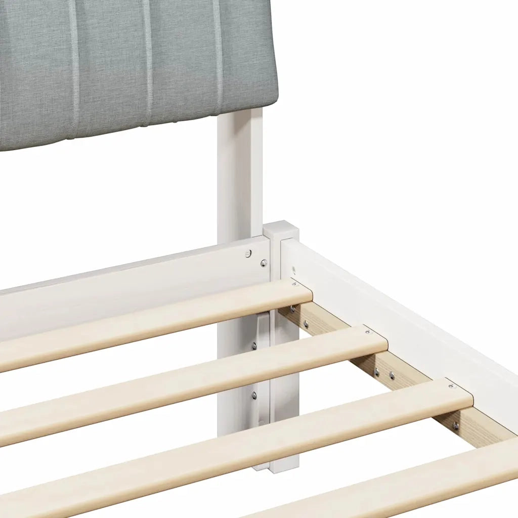 Struttura del Letto Bianco e grigio chiaro 75 x 190 cm
