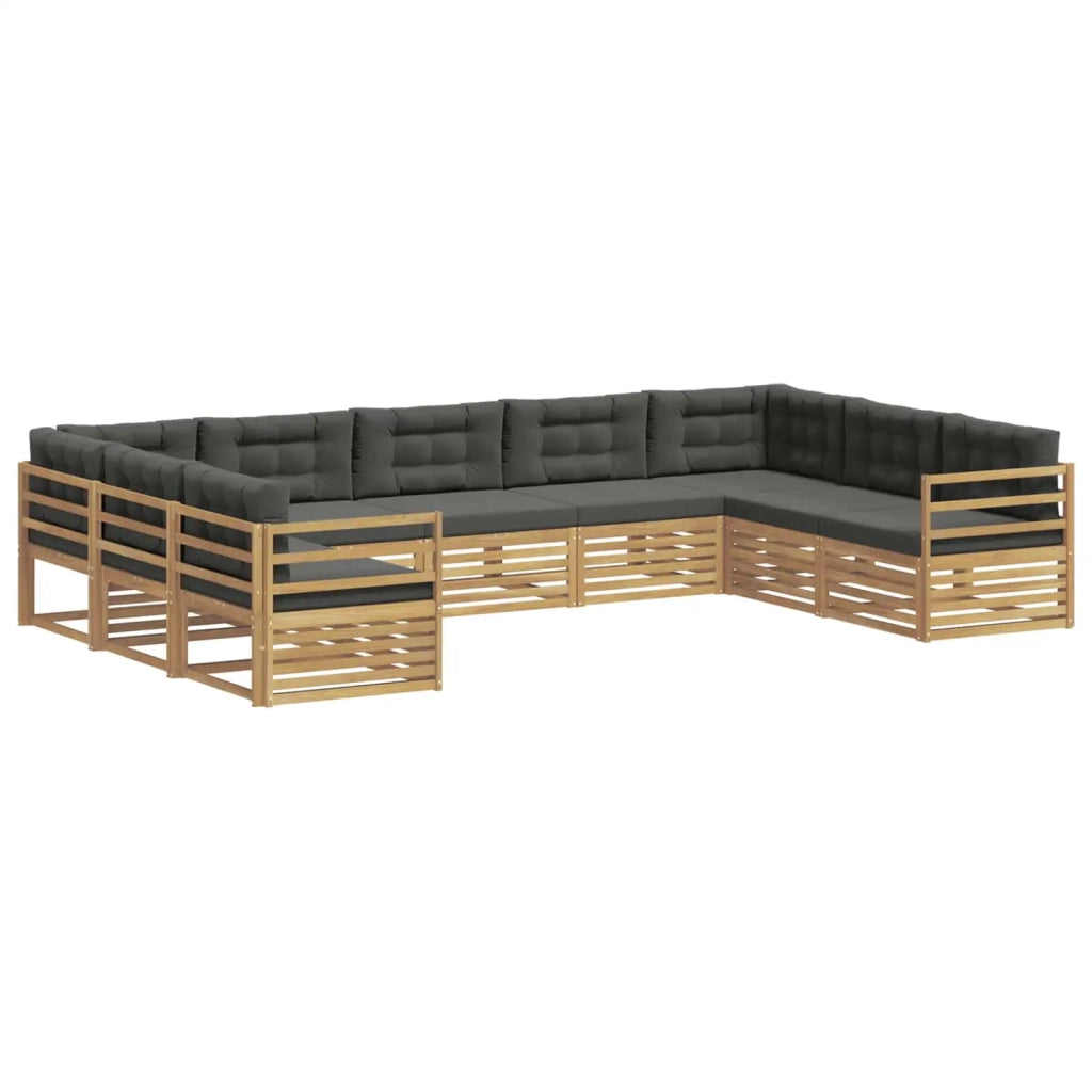 Set di divani da esterno 9 pz Bianco e Antracite 3391137