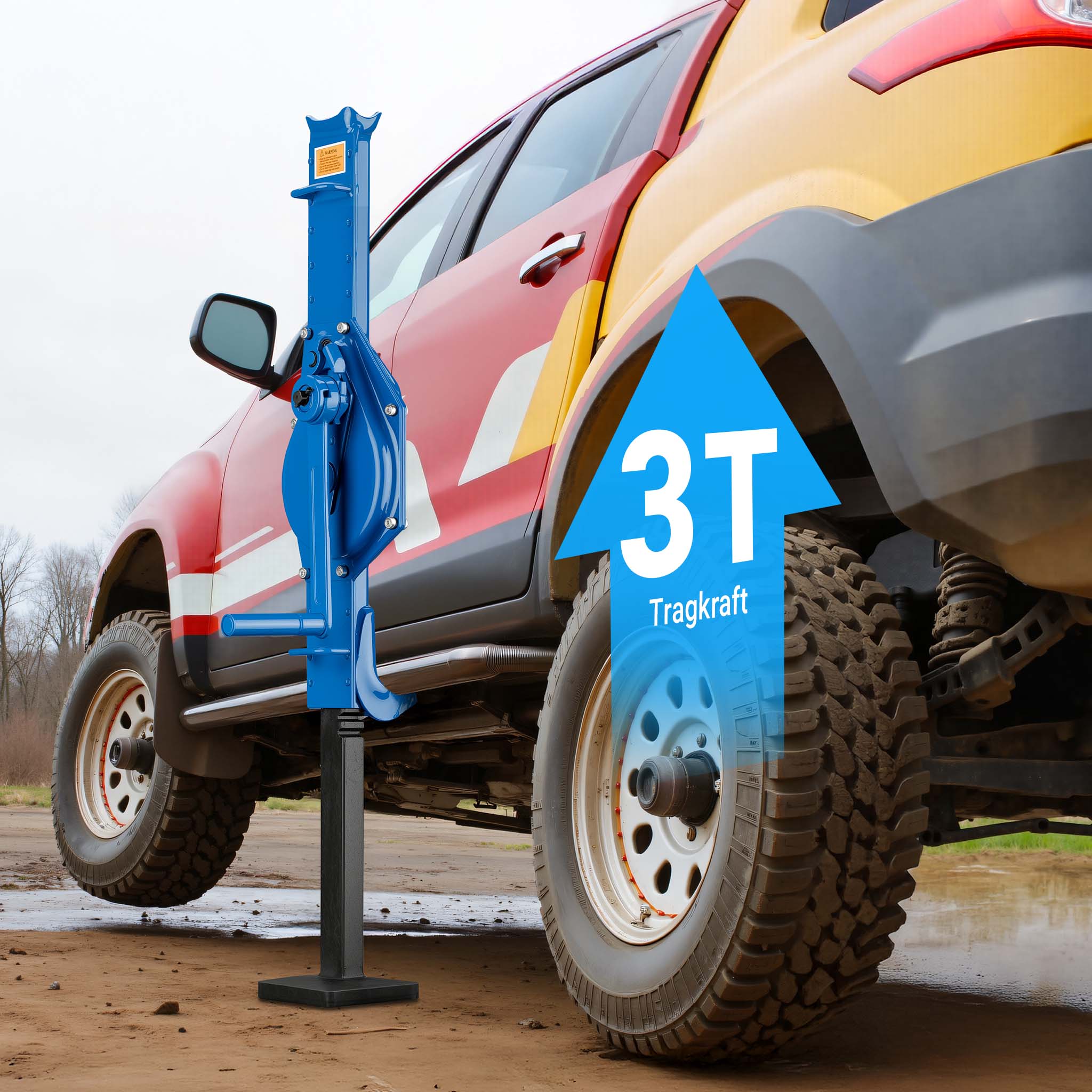 Argano in acciaio 3000 kg Argano a cremagliera Altezza 725 mm Altezza di sollevamento 350 mm