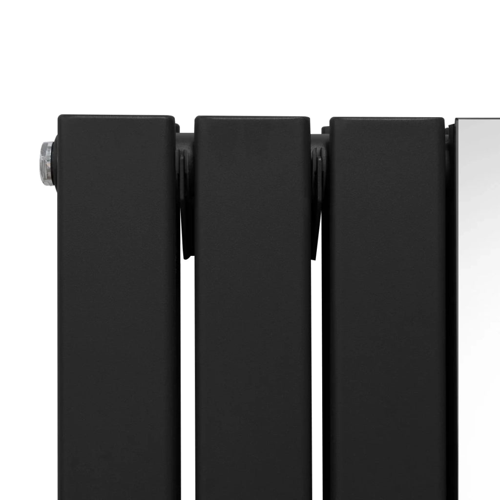 Radiatore a Specchio a Doppia Colonna Verticale Nero 1800mm x 425mm