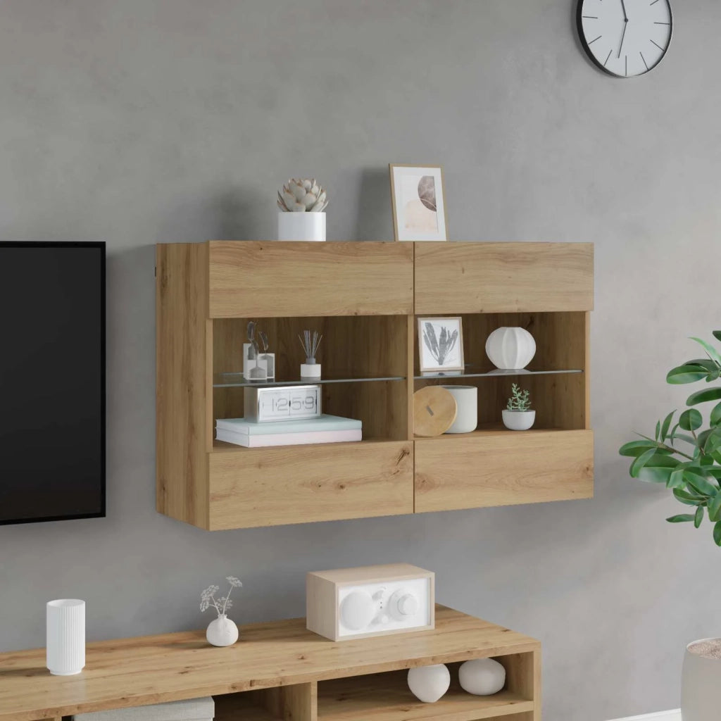Mobile TV da parete Rovere artigianale 98,5 x 30 x 60,5 cm 8000986