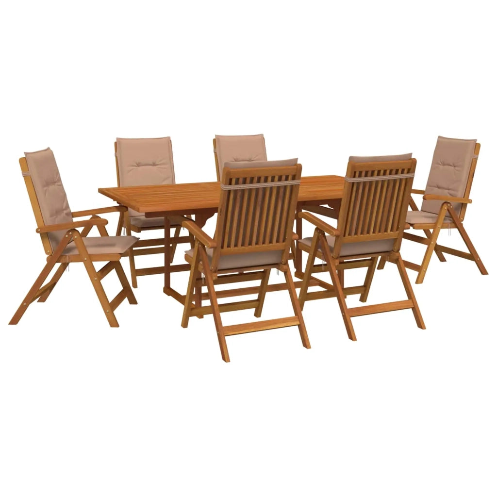 Set da pranzo da giardino 7 pezzi Naturale 3434503