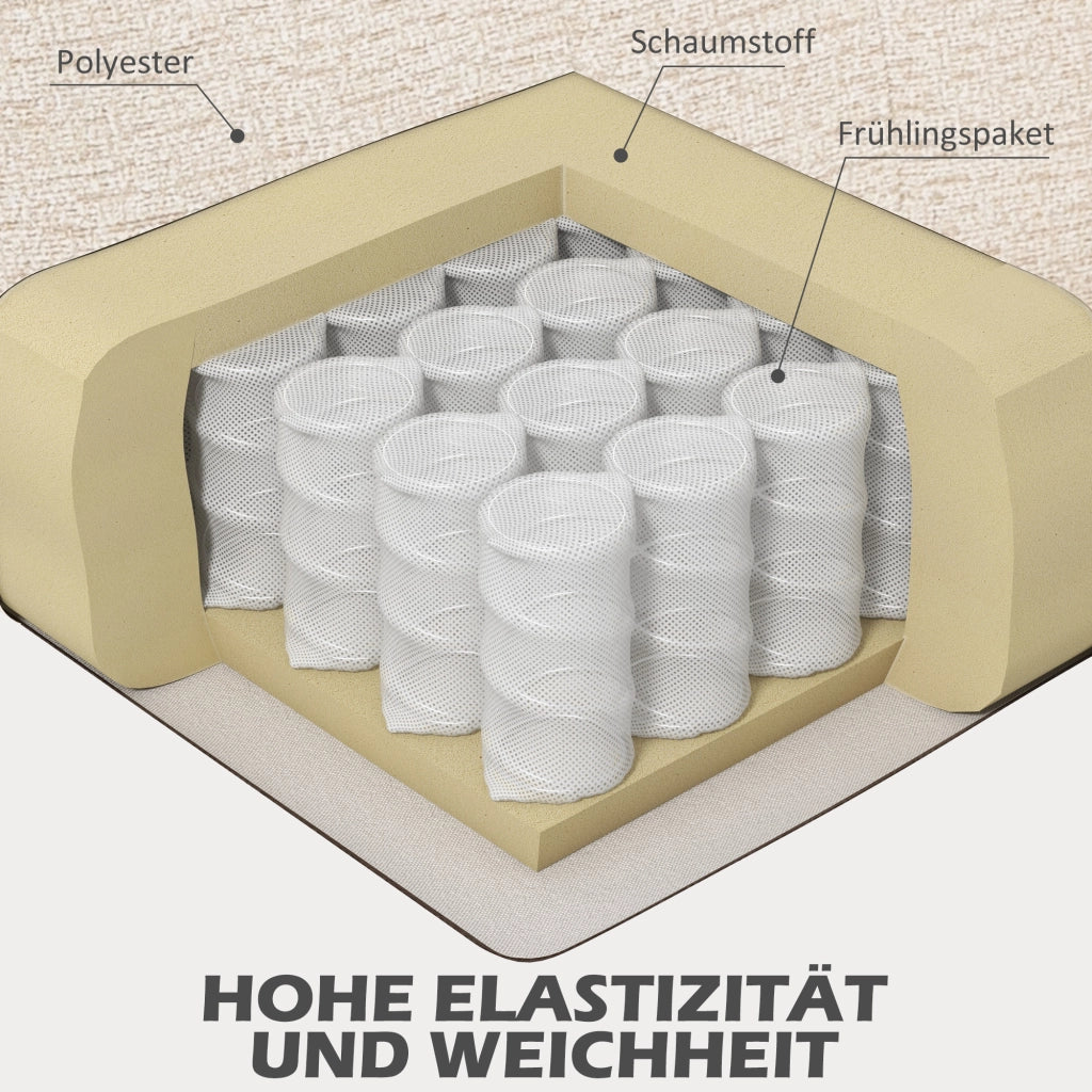 Divano 2 posti tessuto beige ¨C Zephmum ¨C 134x71x82 cm
