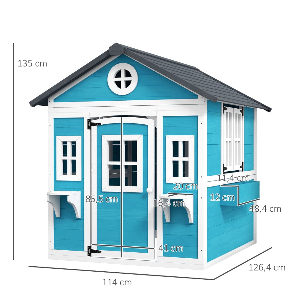 Casetta bambini esterno ¨C zephmum ¨C blu 114x126,4x135 cm
