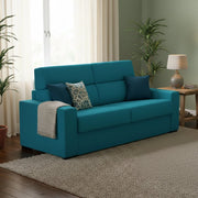 Quindici, Divano Letto 3 Posti Sfoderabile Made in Italy, 220x95 cm Azzurro