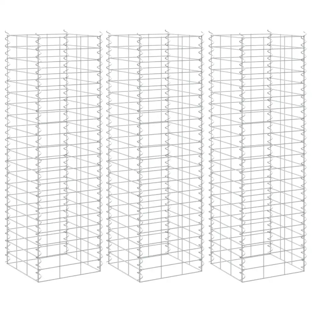 Fioriere Rialzate a Gabbione 3 pz 30x30x100 cm in Ferro cod mxl 54091