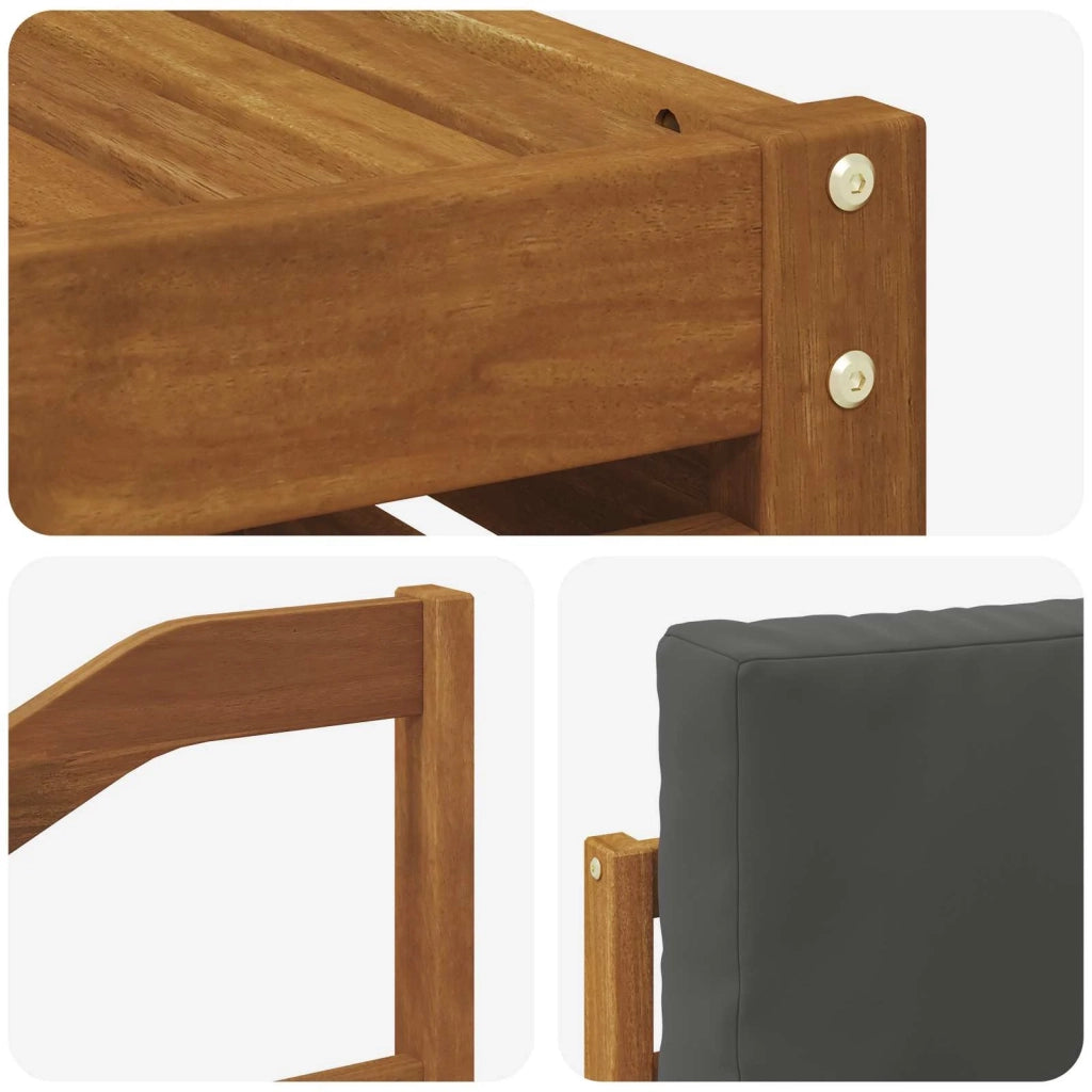 Set di divani da esterno con cuscino 5 pcs Naturale e Antracite