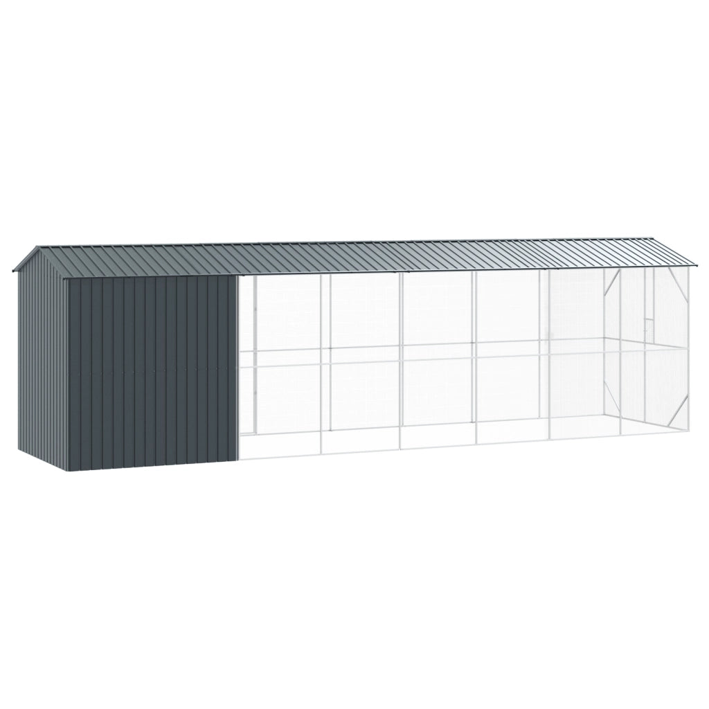 Voliera per Uccelli con Estensione Antracite 210x838x247 cm Acciaio
