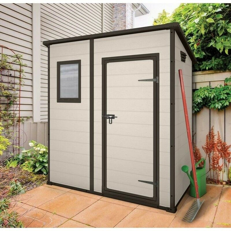 Keter Casetta da Giardino in Resina Manor Pent 6 x 4 Box Esterno Grigio o Beige Colore: Beige
