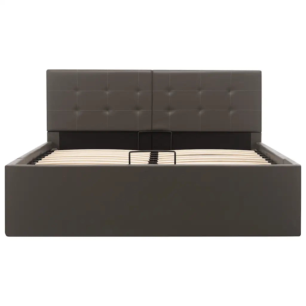 Giroletto con Contenitore Idraulico Grigio Similpelle 120x200cm 285524