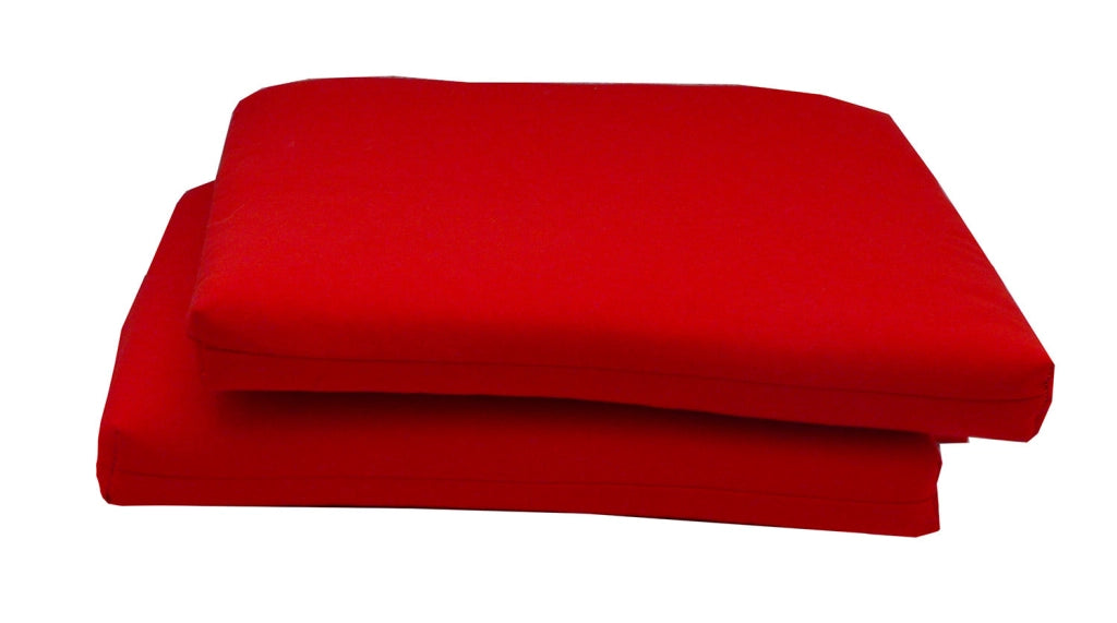 Set 2 Cuscini per Sedia da Giardino 45x45x5 cm in Dralon Allegro Rosso