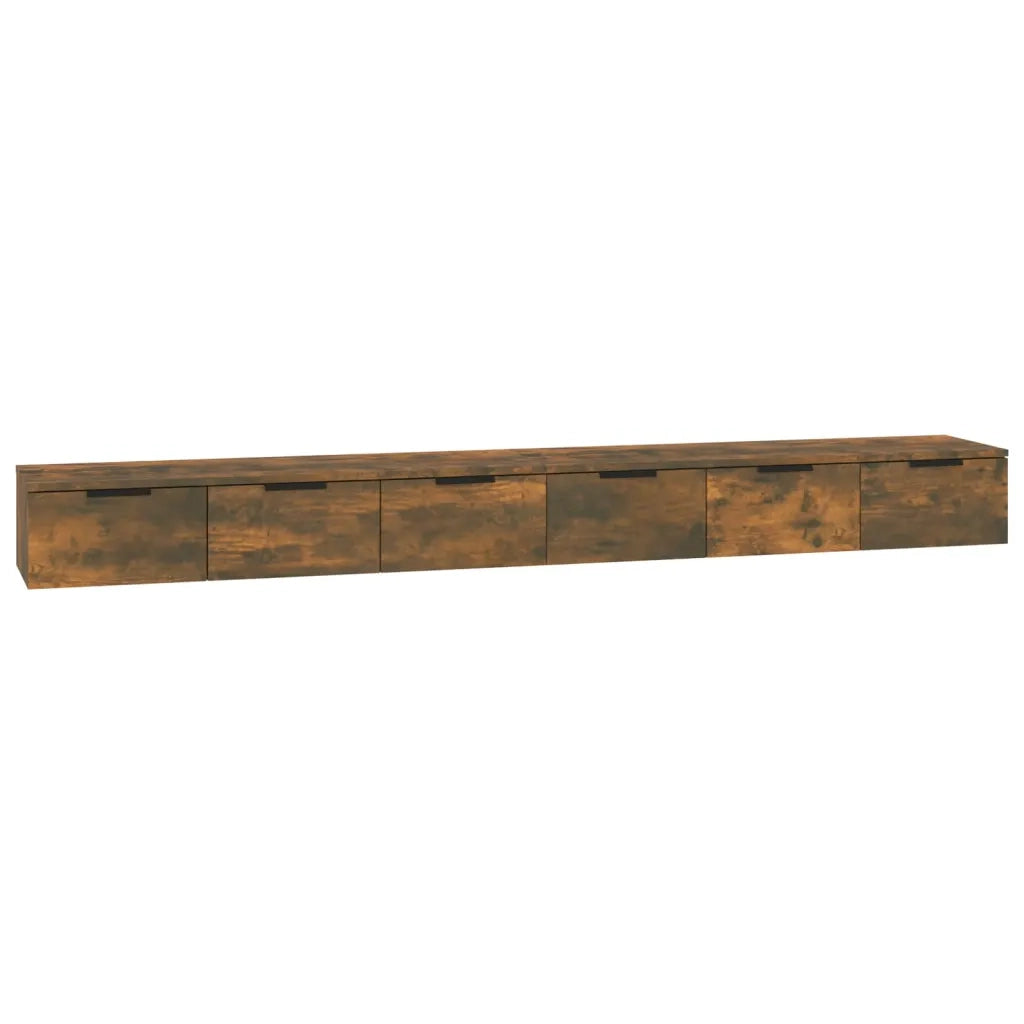 Mobili a Muro 2 pz Rovere Fumo 102x30x20cm in Legno Multistrato 3115905