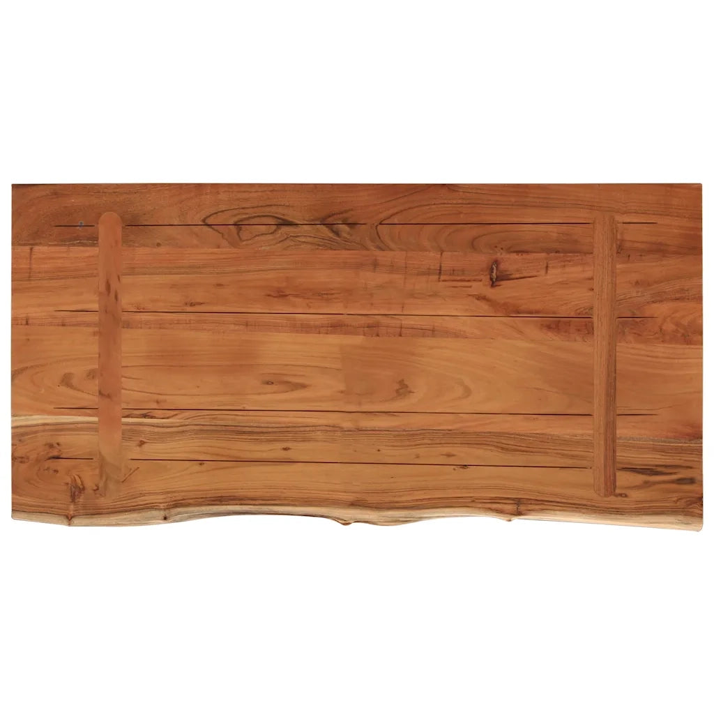 Piano Tavolo 80x40x3,8 cm Rettangolare Legno Acacia Bordi Vivi 370298