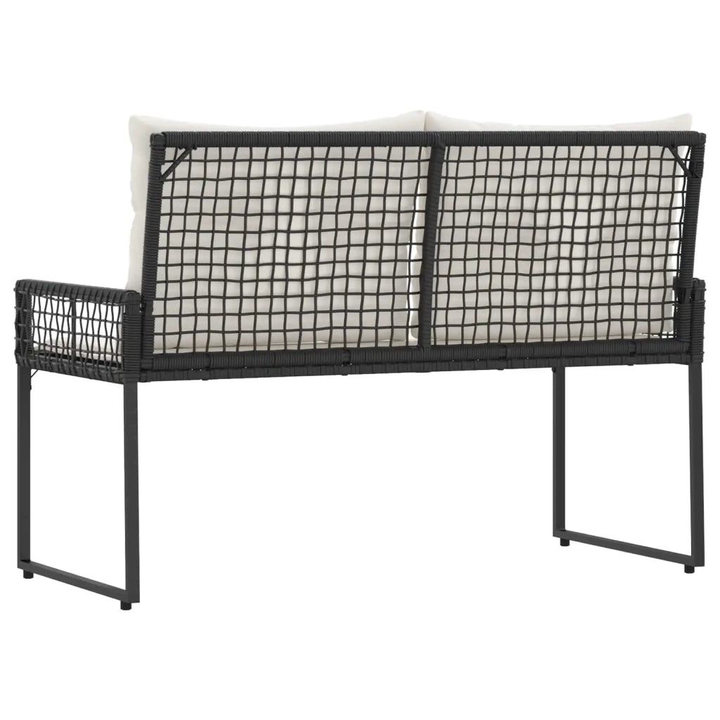 Panchina da esterno Nero e Bianco Crema 118 x 55 x 82 cm