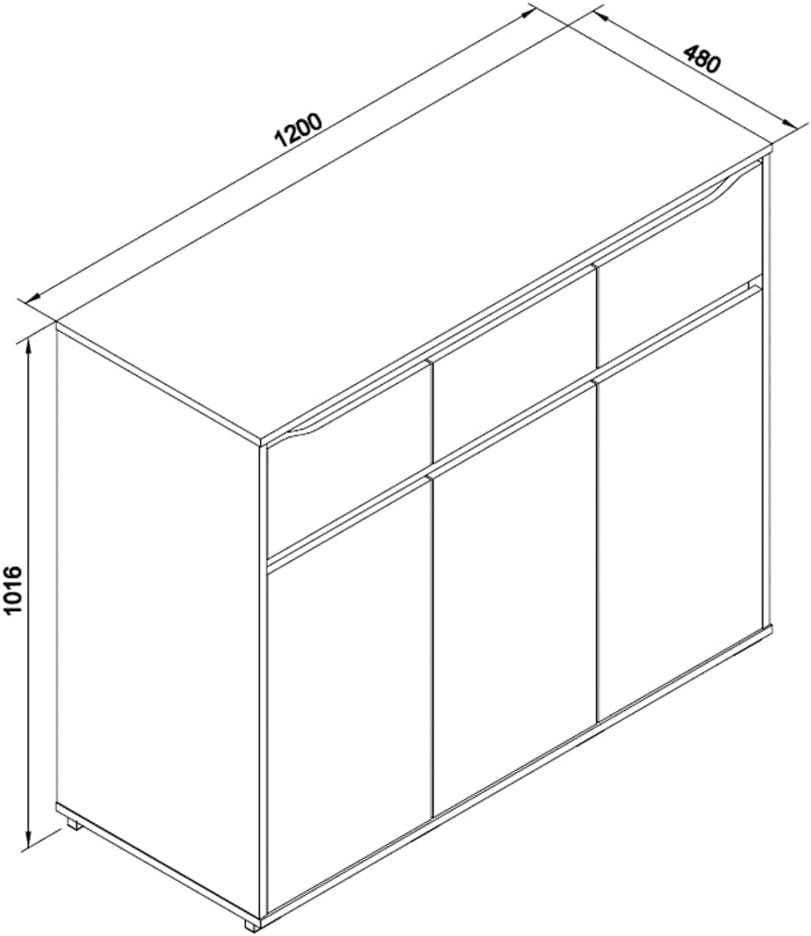 Cassettiera Ruben, Bianco, 48 x 101.6 cm con cassetti, per riporre abiti e oggetti di uso quotidiano