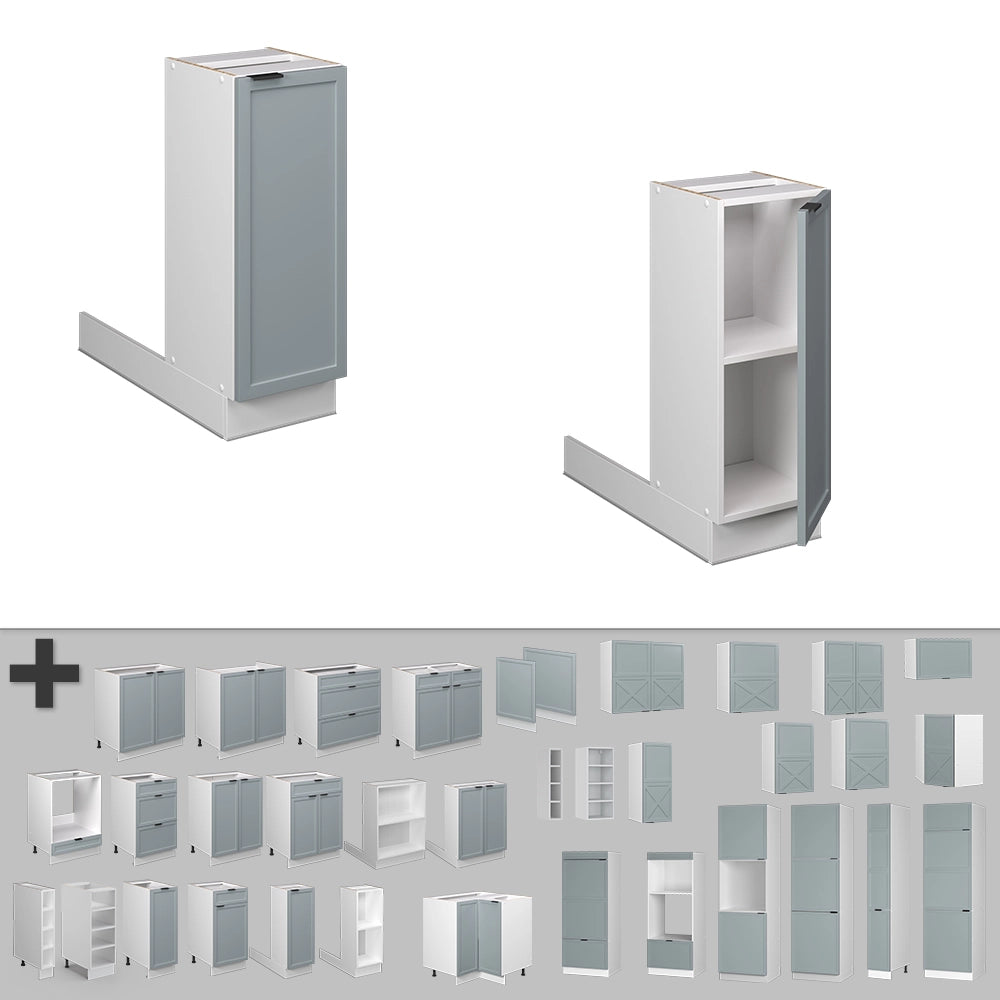 Vicco Isola cucina Blu-grigio chiaro 30 cm senza piano di lavoro