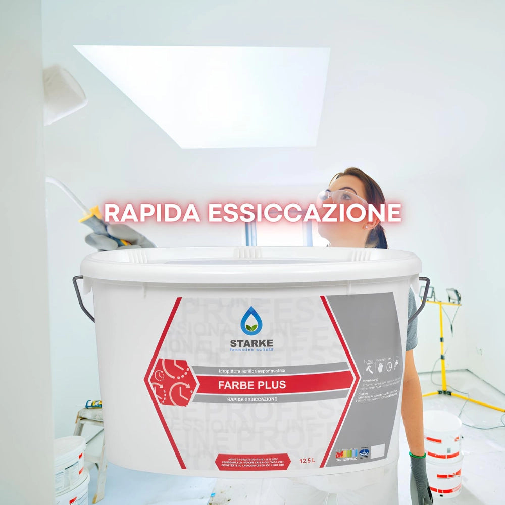 Farbe plus pittura murale acrilica superlavabile eccellente copertura opacità *** formato 12.5 lt, confezione 1