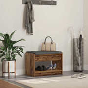 Panca per ingresso con cuscino Legno vecchio 63 x 38 x 45 cm 891574