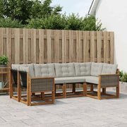 Set di divani da esterno 6 pz Naturale e Grigio chiaro 3382171