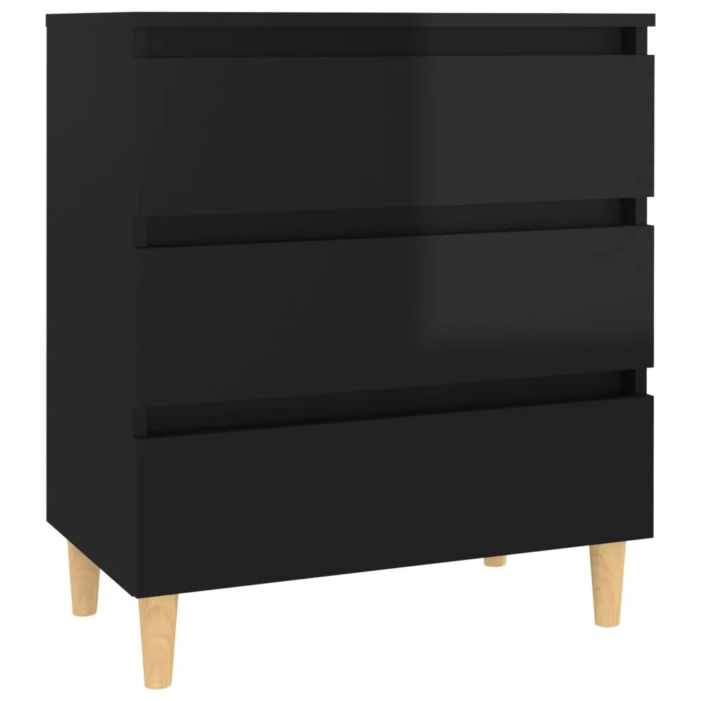 Credenza Nero Lucido 60x35x69 cm in Truciolato
