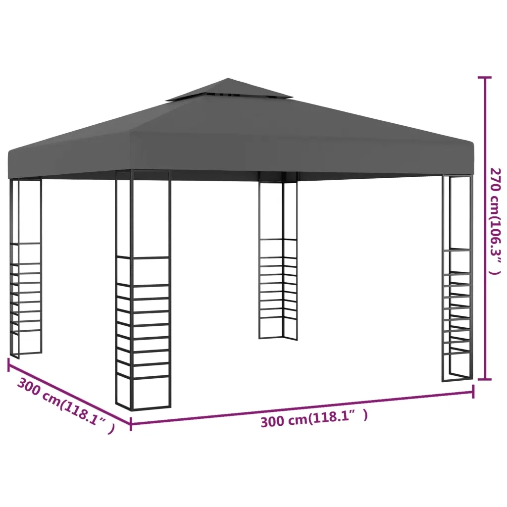 Gazebo da Giardino 3x3 m Antracite 48034