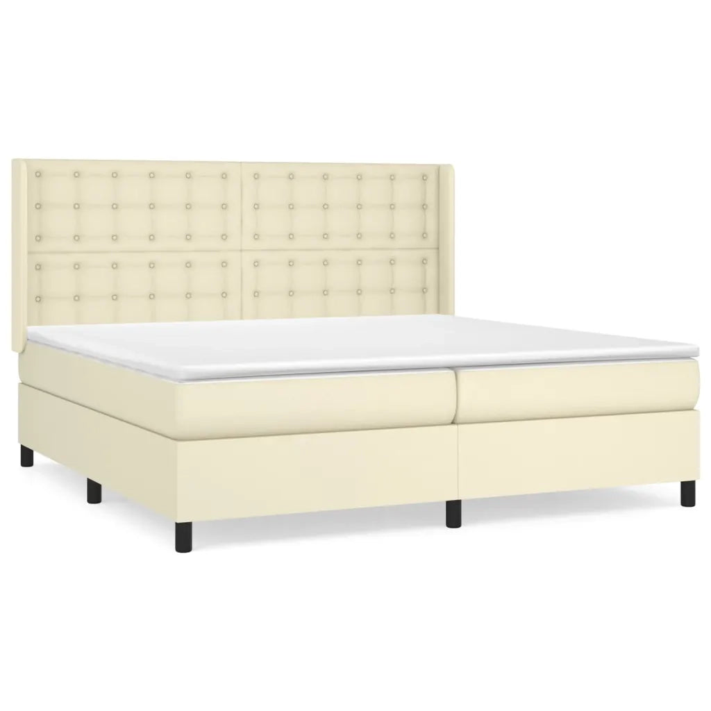 Giroletto a Molle con Materasso Crema 200x200 cm in Similpelle cod mxl 62184