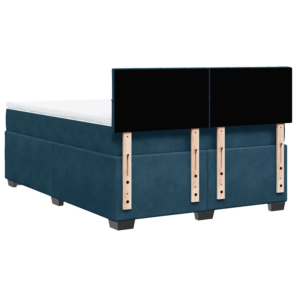 vidaXL Giroletto a Molle con Materasso Blu 140x200 cm in Velluto
