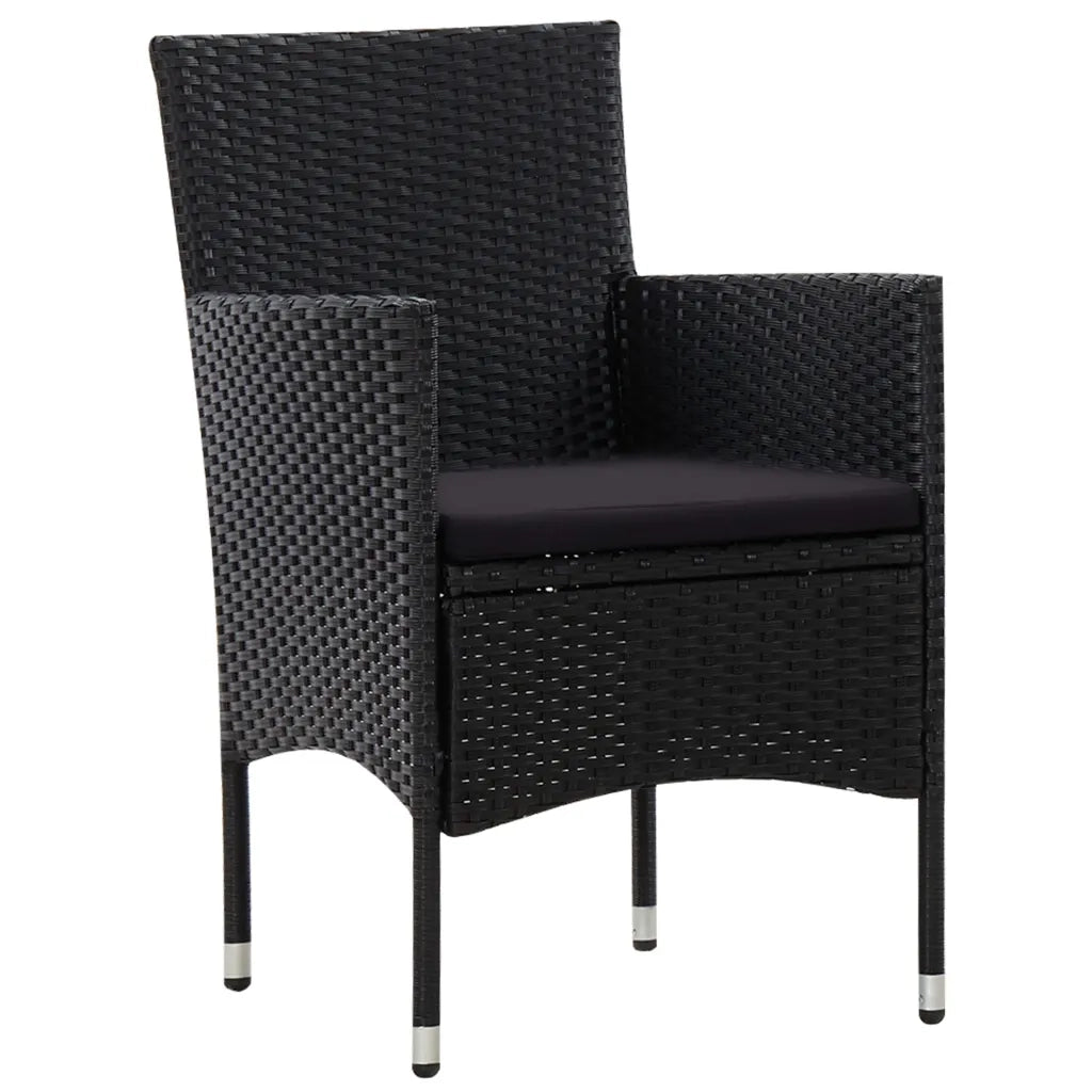 Set Divani da Giardino 5 pz con Cuscini in Polyrattan Nero cod mxl 35663