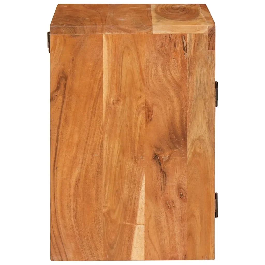 Comodino 2 pz-Set di 2 Tavolino da notte Marrone 35 x 33 x 48 cm Legno Massello di Acacia