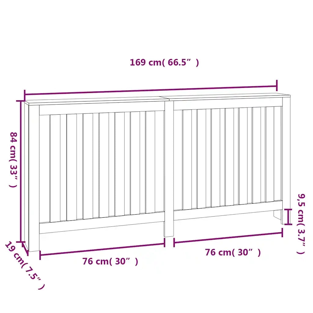 Copertura Termosifone 169x19x84 cm in Legno Massello di Pino cod mxl 75822