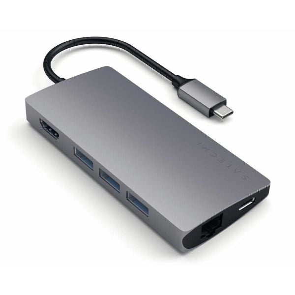 Hub dock type c multiport 4k spg v2 gigabit-sd-microsd-3usb-usbc satech - ST-TCMA2M