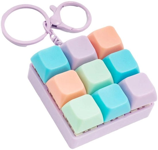 Dispositivo per la riduzione dello stress del tastierino colorato – Chiave a molla meccanica – Stress reliever Macaron – Diversivo e anti-stress – 003