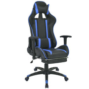 Sedia da ufficio reclinabile con poggiapiedi blu 0502030
